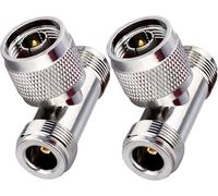 GUEB-Lot De 2 Connecteurs Mâles De Type N À Double 2 Connecteurs En Té Femelles De Type N Adaptateur Coaxial De Type N Répartiteur À 3 Voies En Forme De T Pour Câble D'Extension Triple De Type T