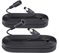 GUEB-Lot De 2 Rallonges D'Alimentation Cc De 6 M,Câble D'Extension D'Adaptateur D'Alimentation Cc 12 V 5,5 Mm X 2,1 Mm,Compatible Avec Alimentation Cc 12 V Pour Caméra Ip De Sécurité - Noir