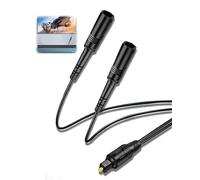 GUEB-Toslink Câble Adaptateur Optique Numérique 1 En 2 Sorties Spdif Câble Audio 1 Mâle Entrée 2 Prises Femelle Digital Fibre Optic Audio Spdif Splitter Câble Audio Extension Pour Tv,Lecteur Dvd