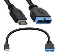GUEB-Usb 3.1 Panneau Avant Type-E En-Tête Vers Usb 3.0 19/20 Broches Câble D'Extension De Carte Mère Adaptateur Mâle Vers Mâle Transmission De Données Ligne Connecteur D'Ordinateur Pour Asus