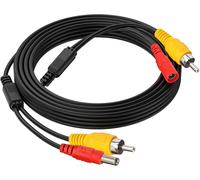 GUEB-Vidéo Cable Rallonge Rca Jack Câble + Dc D'Alimentation 2.1X5.5Mm Plug 2-In-1 Pour Recul Voiture Prise Phono Connecteur Caméra Moniteur 5M 16.5Ft