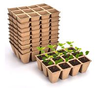 gueche 10 Pièces Pots Biodégradables, Petits Pots de Fibre, Pot Jardinage en Se avec 60 étiquettes de Plantes, Godets Semis Plantes Biodégradables, Fleurs, Pots de semences pour Jardin