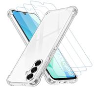 Gueche 4 en 1 Coque pour Samsung Galaxy A16 avec 3 Verre Trempé [Coussin d'air Intégré] Antichoc Antirayures Bumper Protection Housse pour Samsung Galaxy A16, Phone Case, Cover, Transparent