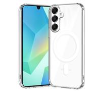 gueche Coque de protection pour Samsung Galaxy A56, compatible avec MagSafe, protection selon les normes militaires, anti-jaunissement, anti-chocs, magnétique, transparente