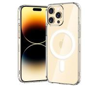 gueche Coque pour iPhone 14 Pro Max, Protection magnétique Contre Les Chutes, Case de Protection Robuste et Durable résistante aux Chocs, Compatible avec MagSafe - Transparent