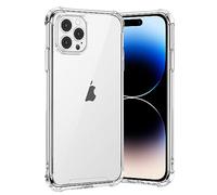 gueche Coque pour iPhone 14 Pro Max, Transparente Silicone TPU Bumper Housse Case Cover, Anti-Jaunissement & Anti-Rayures, Dos Rigide Transparent - HD Clair Étui de Protection