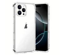 gueche Coque pour IPhone 16 Pro Max, Transparente Silicone TPU Bumper Housse Phone Case Cover, Anti-Jaunissement & Anti-Rayures, Dos Rigide Transparent - HD Clair Étui de Protection Antichoc