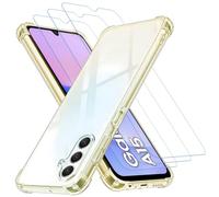 gueche Funda Coque 4 en 1 pour Samsung Galaxy A15 avec [3 Pack] Films de protection d'écran en verre trempé transparent anti-rayures et résistant aux chocs