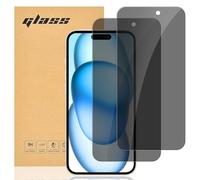 gueche [Lot de 2 Verre Trempé Anti-Espion pour iPhone 15 Protection d'écran Pour 15 [Extrêmement résistant aux rayures] [Haute définition][Facile à installer]