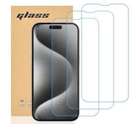 gueche Verre Trempé compatible iPhone 15 Pro, [Lot de 3] Protection d'écran Pour 15 Pro [Extrêmement résistant aux rayures] [Haute définition] [Facile à installer]