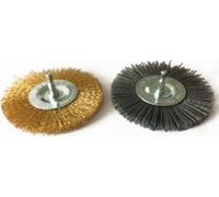 Güde 2 pces brosses de désherbage métal/nylon pour nettoyeur de joints GFR 401 - 110mm diamètre de la brosse