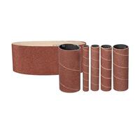 Güde 38364 K80 Lot de 6 accessoires abrasifs pour ponceuse à bande à broche Güde #38353 GSBSM 450 Rouge