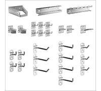 Güde Crochets – Lot d'accessoires pour panneau à perforations carrées 40768, 28 pièces