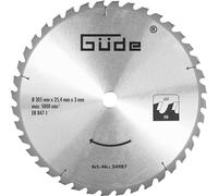 Güde 54987 Lame de scie à bois HM 305 x 25,4 x 60Z (lame en carbure - 305 x 25 mm avec 4 x 60 dents)