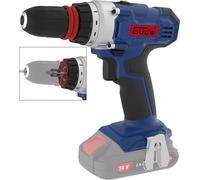 Güde 58524 Perceuse-visseuse sans fil BS 18-0 II (18 V, Li-Ion, sans batterie et sans chargeur, lumière de travail LED intégrée, couple 30 Nm)