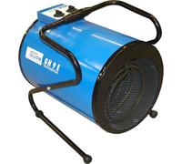 Güde chauffage électrique GH 9 E radiateur soufflant 9kW protection angle ; fonction ventilateur ; puissance de soufflage 742 m³/h ; thermostat réglable en continu.