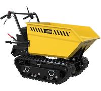 Güde GRD 400/R Dumper à chenilles (moteur 4 temps, course 196 cm³, 4,1/5,6 kW (kW/PS), vitesse avant 5,09 km/h, charge maximale 400 kg, creux inclinable de 110 l, engrenage sans entretien, commande à