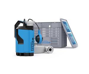 Güde Kit d'inondation 750-230 V, 750 W, débit maximal de 12 000 litres par heure, hauteur de refoulement maximale de 8 m, profondeur d'immersion maximale de 7 m, tuyau de pression de 10 m, boîte de