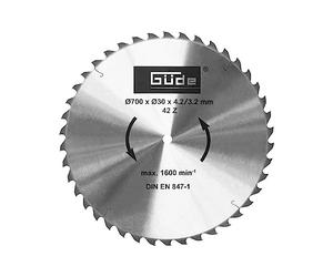 Güde Lame de scie à bascule en métal dur, lame de scie circulaire, lame de scie à bois de chauffage, lame de rechange, HM 700 x 30 x 4,2 mm, 42 dents