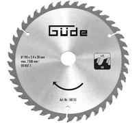GÜDE Lame de scie à bois HM 190x20 mm - 42 dents - Lame de rechange Lame de scie