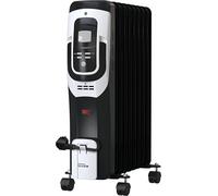 Güde OR 2000-9 DT Radiateur à huile (220-240 V, puissance de chauffage 2000 W, 3 niveaux de chauffage (800/1200/2000 W), écran LCD, fonction minuterie, 9 nervures, thermostat en continu, protection