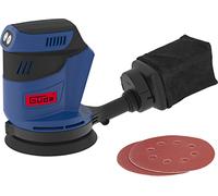 Güde Ponceuse excentrique sans fil EXS 18-0 (18 V, Easy-Energy-Exchange, moteur haute performance, surface de ponçage de 125 mm, 3 vitesses, poignées antidérapantes avec poignée souple, sans batterie