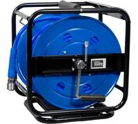 Güde 2881 Enrouleur de tuyau d'air comprimé 30 m (structure sans torsion, rotation à 360°, protection anti-torsion) Bleu/noir