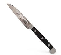 GÜDE Solingen - Couteau à décorer forgé, 9 cm, POM noir, ALPHA - double mitre, fabriqué à la main en Allemagne