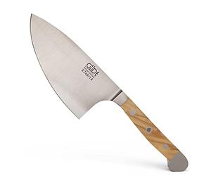 Güde Solingen - Couteau à Herbes Shark forgé, 14 cm, Bois d'olivier, Alpha-Olive - Double mitre, fabriqué à la Main en Allemagne
