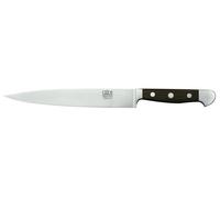 Güde Solingen - Couteau à Jambon Acier au Carbone forgé, 21 cm, Macassar, Alpha-CAST - Couteau à découper, Double mitre, fabriqué à la Main en Allemagne, Marron