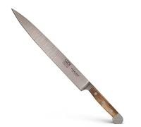 GÜDE Solingen - Couteau à jambon forgé, 26 cm, bois de chêne de baril, ALPHA-CHÊNE DE BARIL - couteau à découper, mitre double, fabriqué à la main en Allemagne