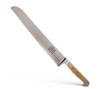 GÜDE Solingen - Couteau à pain forgé, 32 cm, chêne Balkhauser Kotten, ALPHA-BALK - double mitre, fabriqué à la main en Allemagne