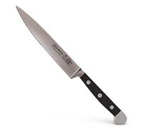 GÜDE Solingen - Couteau de préparation forgé, 16 cm, POM black, ALPHA - Couteau de cuisine, double mitre, fabriqué à la main en Allemagne