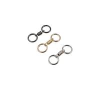 GUEDKIKL Lot de 3 porte-clés à ressort double bobine, mousqueton en métal, anneau porte-clés anti-perte rétractable pour porte-clés de voiture, accessoires de clés de personnalité