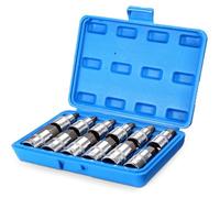 Gueenky 12 Pièces Douille Torx Male 1/2", 5/6/7/8/10/12/14/16/17/18/19/22 mm Coffret Embout Torx Douille Etoile a Embout 6 Pans