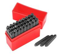 Gueenky 27 Pièces Lettres à Frapper, 5mm Poinçon Lettre Metal, A-Z et "&" Frapper Metal, Chiffre à Frapper pour Estampage Métal Plastique Bois Cuir