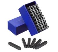 Gueenky 36 Pièces Lettres et Chiffres à Frapper, 10mm Poinçon Lettre Metal, A-Z et 0-9 Lettre a Frapper Metal, Chiffre à Frapper pour Estampage du Métal, du Plastique, du Bois, du Cuir