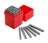 Gueenky 36 Pièces Lettres et Chiffres à Frapper, 4mm Poinçon Lettre Metal, A-Z et 0-9 Lettre a Frapper Metal, Chiffre à Frapper pour Estampage du Métal, du Plastique, du Bois, du Cuir