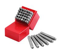 Gueenky 36 Pièces Lettres et Chiffres à Frapper, 6mm Poinçon Lettre Metal, A-Z et 0-9 Lettre a Frapper Metal, Chiffre à Frapper pour Estampage du Métal, du Plastique, du Bois, du Cuir