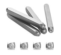Gueenky 4 Pièces Poinçon à Frapper Metal, 3mm 4mm Poinçon Cuir à Frapper Motif Symbole du Visage Souriant Poinçon à Frapper Metal Personnalisé pour Estampage du Métal Plastique Bois Cuir
