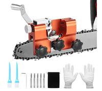 Gueenky Affûteuse Chaîne de Tronçonneuse, Affuteur Chaine Tronçonneuse Portable Aiguiseur Chaîne Tronçonneuse Manuel avec 5 Têtes d'Affûtage, Kit Affutage Chaine de pour 8"-22 Tronçonneuses