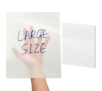 Gueevin 1 bloc de 50 feuilles de notes adhésives transparentes de 21,6 x 27,9 cm, extra large, papier translucide imperméable, fournitures de bureau