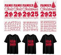 Gueevin Lot de 10 écussons de Noël thermocollants en vinyle pour travaux manuels Motif lettres et motifs de Noël 2025 Rouge