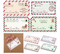 Gueevin Lot de 100 étiquettes cadeaux autocollantes de Père Noël pour emballage de cadeaux de Noël, cadeaux de vacances, 10,2 x 5,1 cm