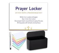 Gueevin Lot de 153 cartes de demande de prière avec casier de prière magnétique et porte-stylo pour prières chrétiennes religieuses, dépôt établi pour la rentrée scolaire, fournitures religieuses
