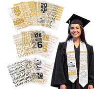 Gueevin Lot de 16 autocollants en vinyle pour transfert thermique e 2026 - Décorations de remise de diplôme personnalisées pour chemises, casquettes, étoles et travaux manuels (noir et doré)