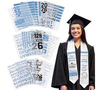 Gueevin Lot de 16 autocollants en vinyle pour transfert thermique e 2026 - Décorations de remise de diplôme personnalisées pour chemises, casquettes, étoles et loisirs créatifs (noir et bleu)