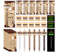 Gueevin S'more Lot de 36 stylos à bille lumineux en forme de guimauve avec marque-page en résine pour animal de compagnie, cadeau de remerciement pour personnel, équipe, étudiant, infirmière