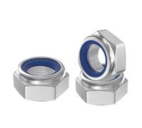 GUEEYUAW 100 Pièces Ecrou Hexagonal M5, en Acier Inoxydable 304 A2 V2A DIN 985 Écrous Autobloquants Aplicable a Tornillos y Tuercas Métricas, Elementos de Conexión