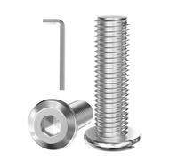 GUEEYUAW 20 Pièces M5 x 16 mm Vis Hexagonales à Tête Plate 304 Acier Inoxydable A2 V2A Avec Clé Hexagonale Peut être Utilisé à l'extérieur